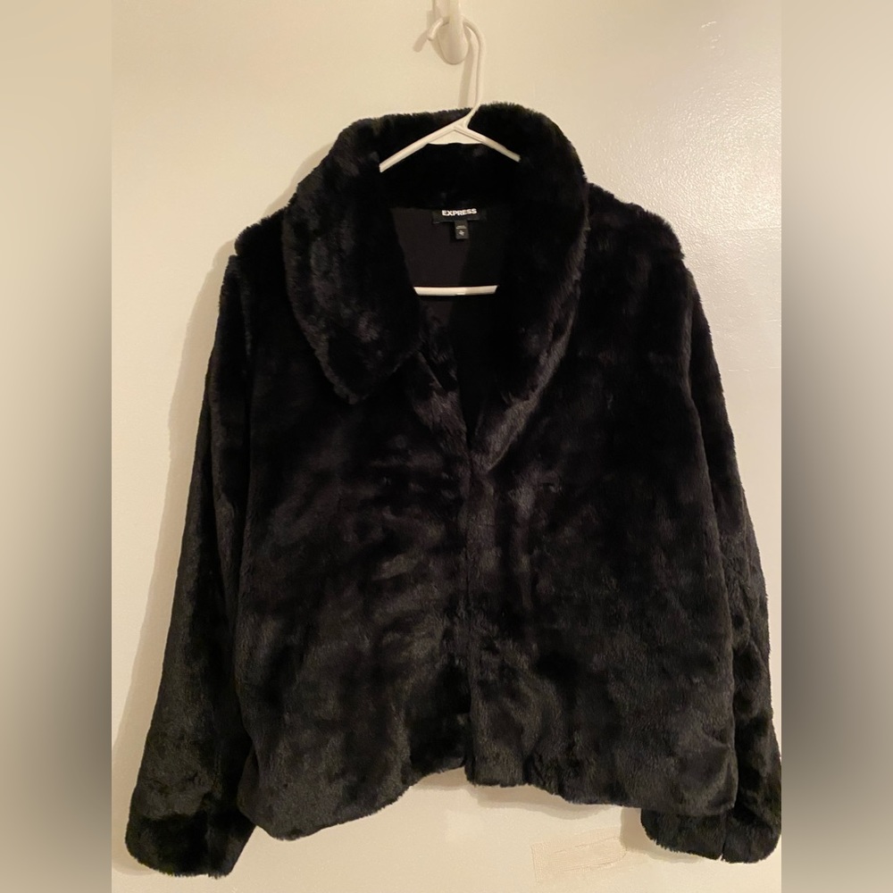 Faux Fur Black Vest, New Condition